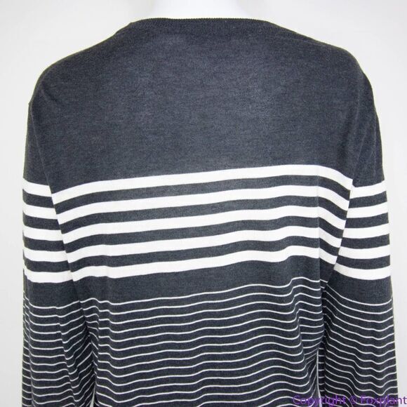 Vince 100% cotton grey stripe crewneck sweater, size Small - Picture 5 of 15